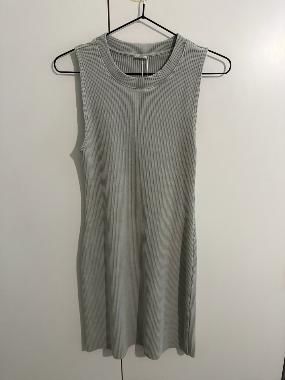 Wilfred Free Ribbed Sleeveless Mini Dress in light Sage - small